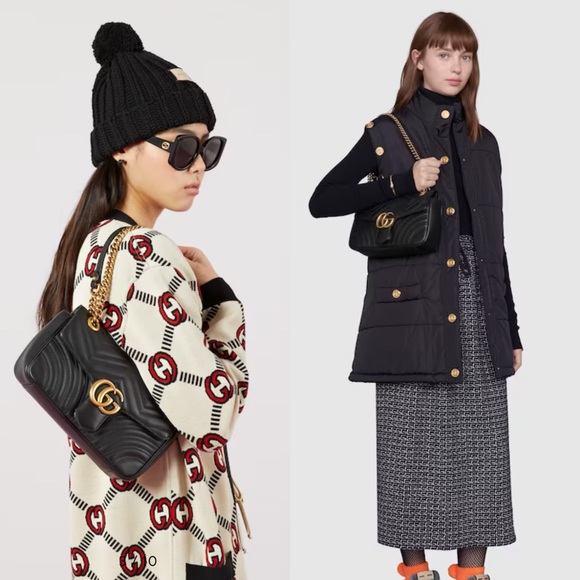 Authentic Gucci GG Marmont Small Shoulder Bag Black - Picture 16 of 16